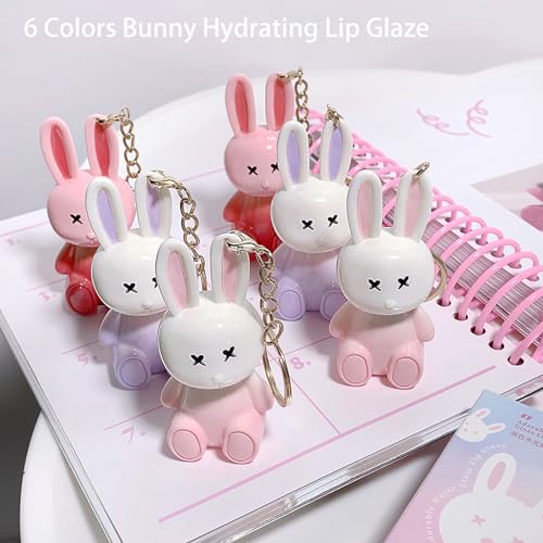 Bunny Rabbit Lip Gloss Set - 6 Moisturizing Liquid Lipsticks