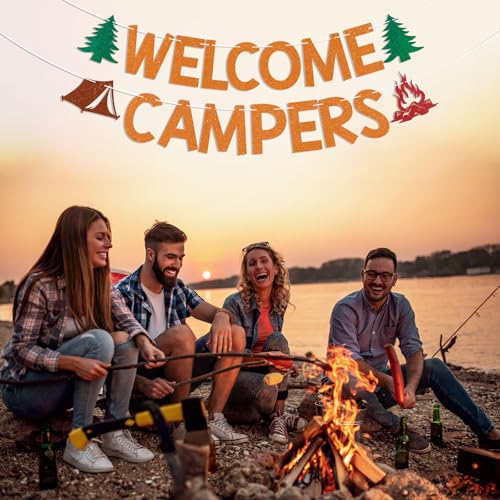 Welcome Campers Banner - Camping Birthday & Party Decor