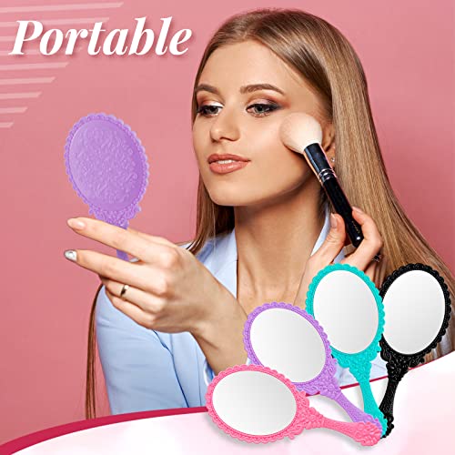 16 Pcs Vintage Handheld Mirror Set - Embossed Princess Makeup Mirrors