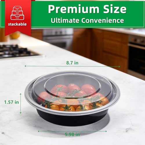 24 oz Meal Prep Containers with Lids - 10 Pack, BPA-Free, Stackable