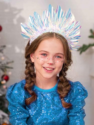 JONKY LED Light Up Crown Headband - Glow-in-the-Dark Party Hair Accessory