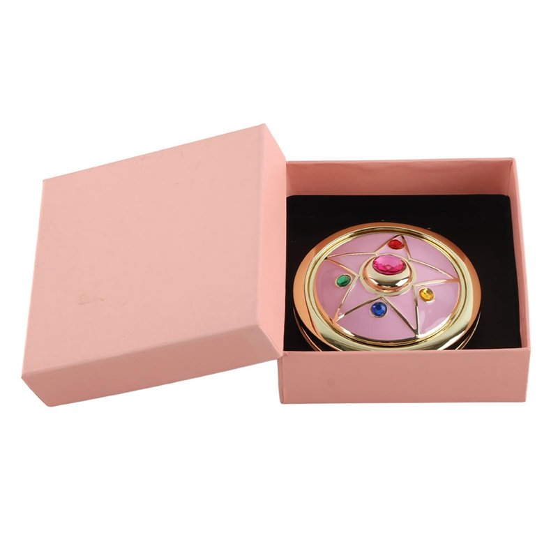 Saluaqui Anime Star Makeup Mirror, Cute Japanese Style Portable Folding Mirror with Crystal - 2.75 Inch Travel Purse Mirror, Unique Cosmetic Mirror & Cosplay Prop Gift for Women and Girls