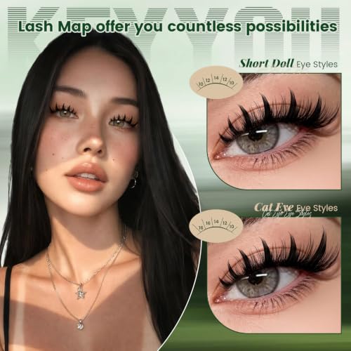 KEYYOU Manga Lash Clusters Soft Band for Natural Look - 144 Pcs
