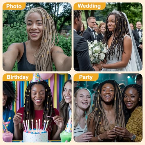 220Pcs Gold Hair Jewelry for Dreadlocks & Braids - CPOXITI
