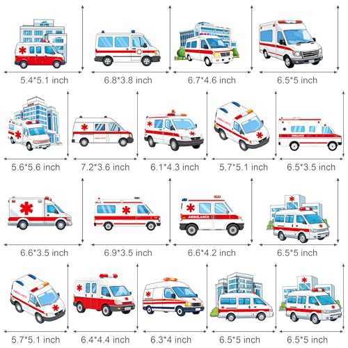 20-Piece Ambulance Hanging Swirls for EMT Party Decorations