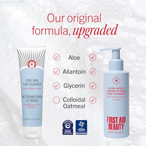 First Aid Beauty Gentle Cream-to-Foam Facial Cleanser for Sensitive Skin