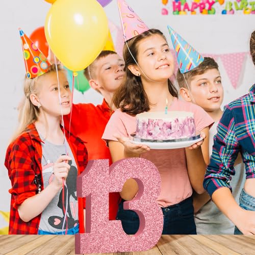 Glittery Number 13 Table Centerpiece for 13th Birthday Party