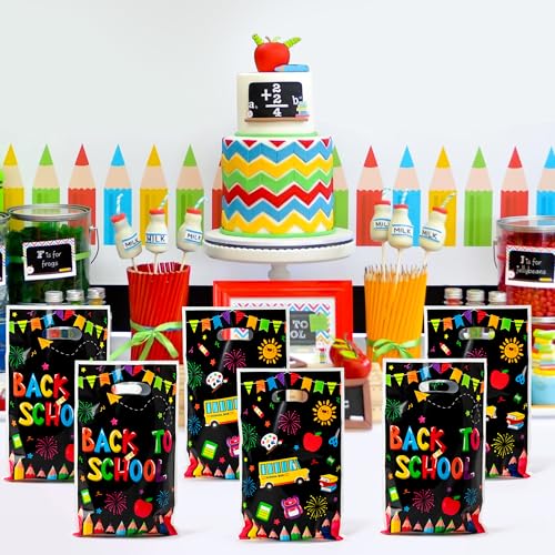 Colorful Back to School Gift Bags - 50 Pcs Reusable Party Favors