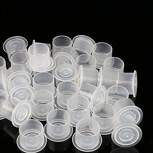 VOBRAMY Extra Large Tattoo Ink Caps 250Pcs White Disposable Microblading Ink Cups