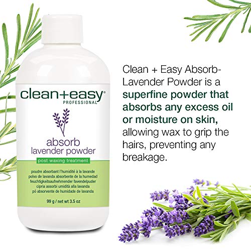 Clean + Easy Absorb Lavender Powder Pre Waxing Treatment with Absorb Variation, 3.5 oz