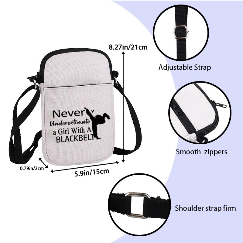 Black Belt Cosmetic Bag - Never Underestimate a Girl with A Black Belt