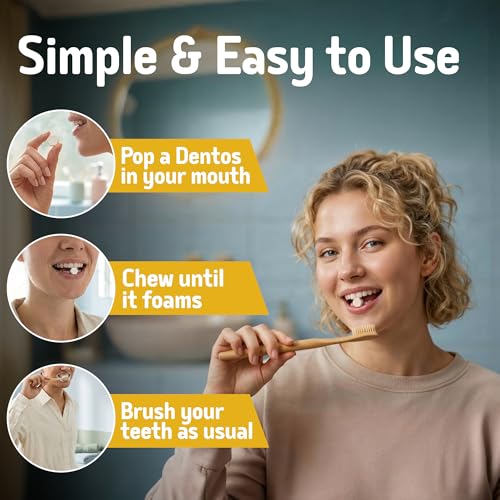 SuperBee Dentos Toothpaste Tablets 150 Count Spearmint Fluoride-Free Travel-Friendly