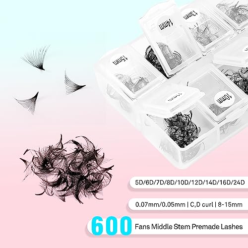 VAVALASH 600 Fans Premade Volume Lash Extensions 24D 8-15mm