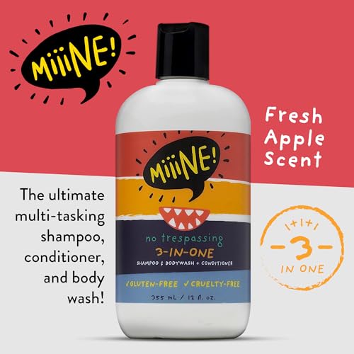 MiiiNE! Kids 3-in-1 Tear-Free Shampoo, Conditioner & Body Wash - Apple Scented, 12oz