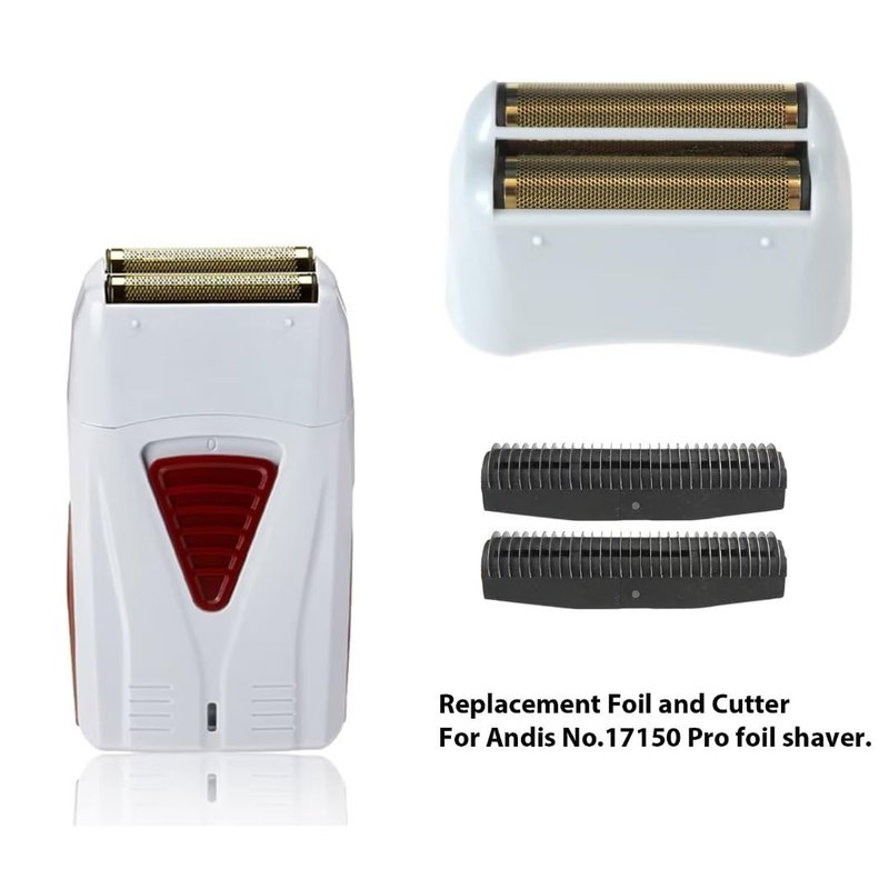 2x Golden Pro Shaver Replacement Foil and Cutters Compatible with Andis 17150(TS-1)/17155/17200 Shaver ProFoil
