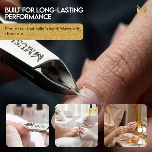 MUSI Stainless Steel Cuticle Nipper - Precision Nail Cutter for Manicure & Pedicure