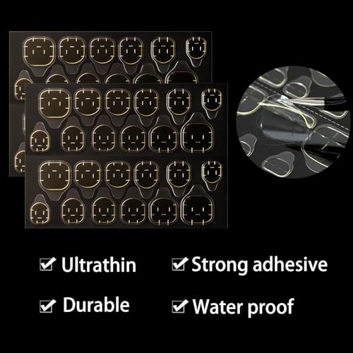 GUXACU 1200 Pcs Double Sided Nail Adhesive Tabs for Press On Nails Waterproof