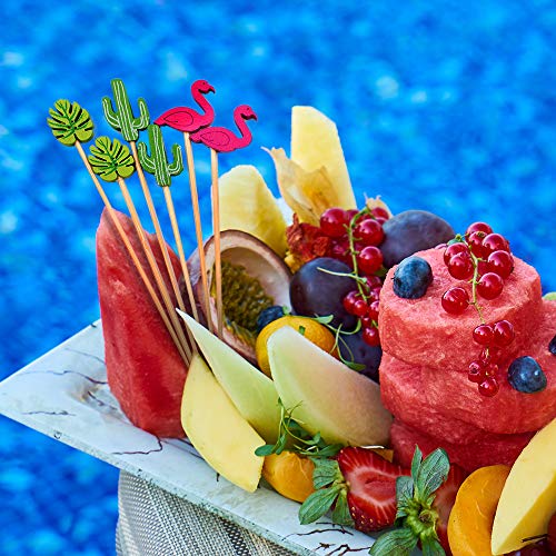 Tropical Cocktail Swizzle Stick & Pick Set - 15 Pcs Reusable Party Decor