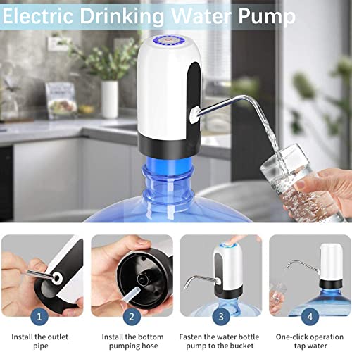 Wodgreat USB Rechargeable Water Bottle Dispenser for 5 Gallon Jugs