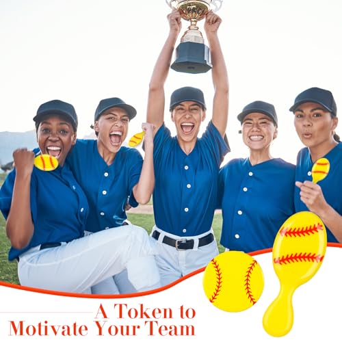 Meanplan Softball Party Favors - 12 Hair Brushes & 12 Mirrors, Yellow