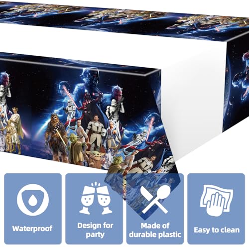 Star Wars Disposable Tablecloths - 2 Pack 70"x42" for Kids' Parties