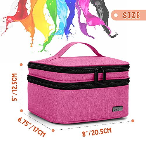 LUXJA Nail Polish Storage Case for 20 Bottles (15ml) - Pink
