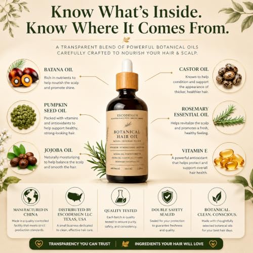 Botanical Hair Oil with Batana & Rosemary – Nourishing Scalp & Hair Treatment