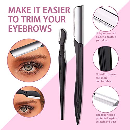 6-in-1 Eyebrow Grooming Kit with Tweezer, Razor, Brush, Scissors & Pouch