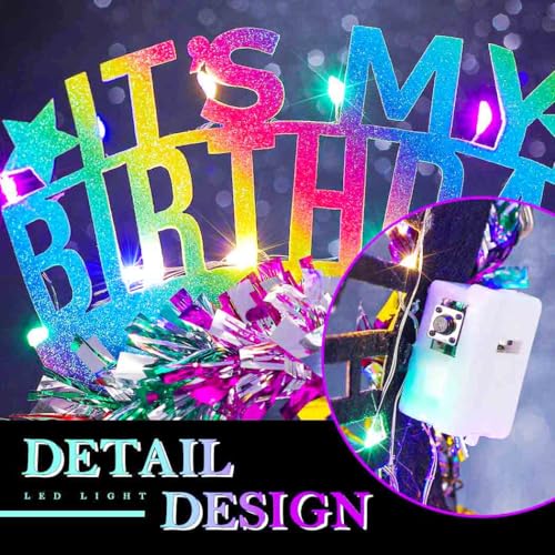 Zoestar Light Up Birthday Crown Headband for Women