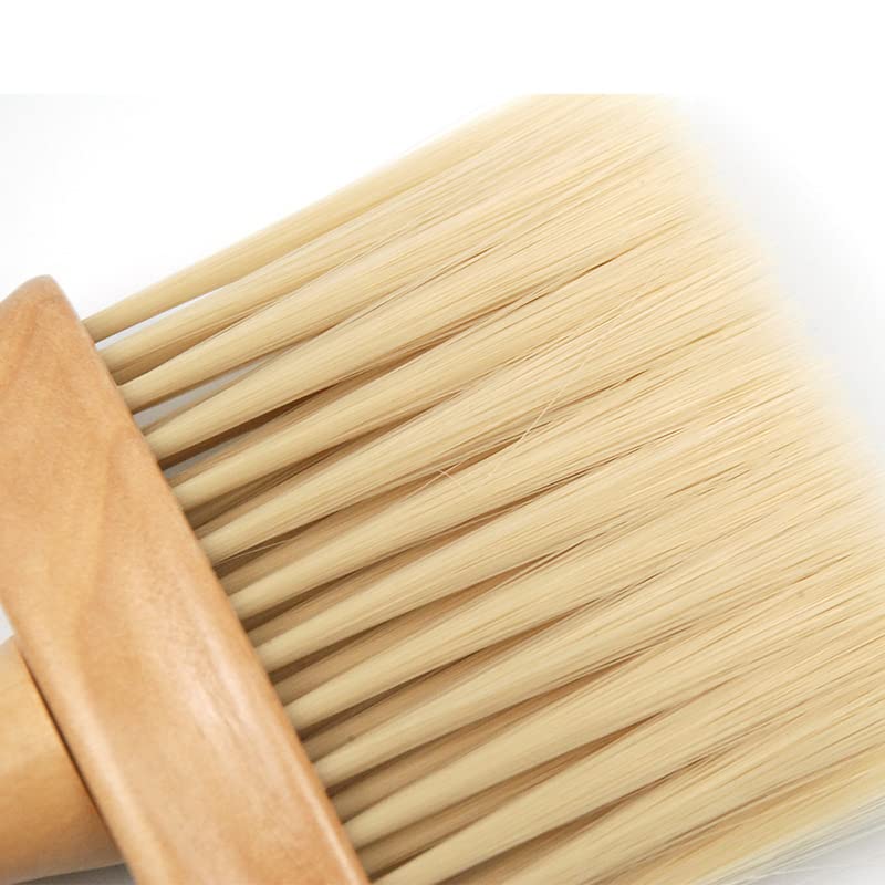 Professional Wooden Neck Brush for Hair Cutting - Soft Bristles