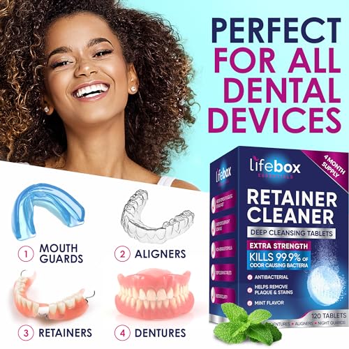 Retainer Cleaner Tablets - Mint - 120 Denture & Aligner Cleaning Tablets
