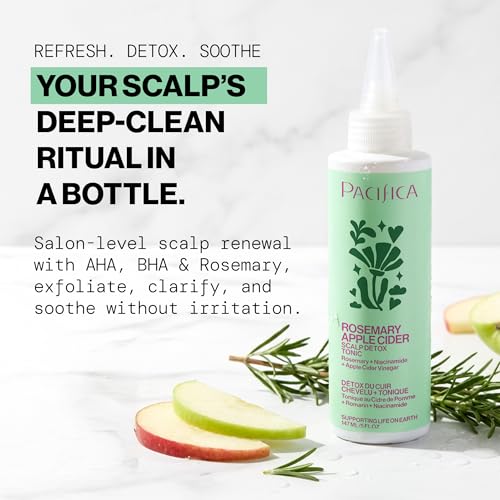 Pacifica Scalp Detox Tonic ? Scalp Exfoliator with Glycolic & Salicylic Acid for Clarifying Build Up & Purifying ? Infused with Rosemary to Support an Itchy, Dry Head ? Vegan & Cruelty-Free ? 5 oz