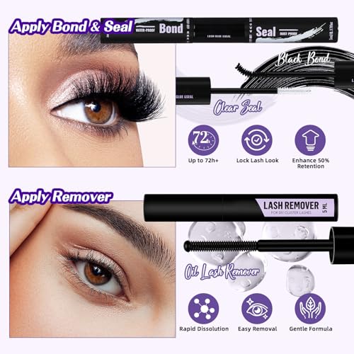 B&Q Fluffy Lash Clusters Kit - 70D+90D Wispy DIY Individual Eyelashes