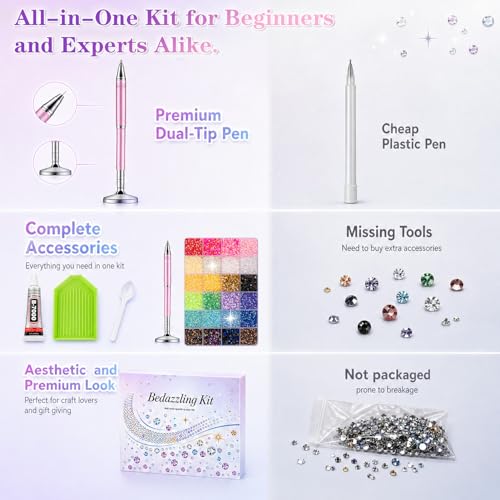 Fcoget 28000pcs Resin Rhinestones Bedazzling Kit with Tools