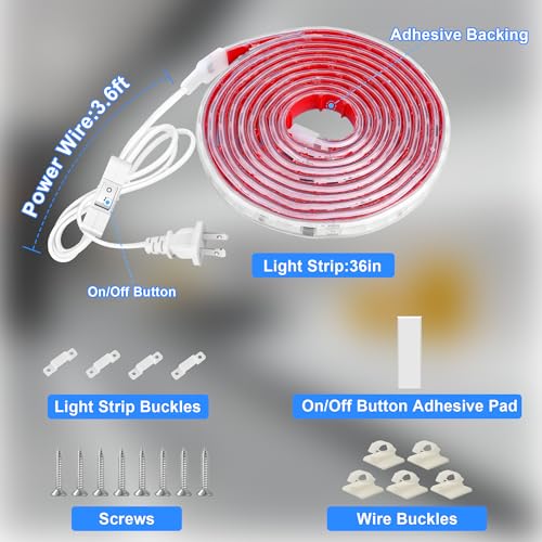 Under Cabinet LED Strip Lighting - 36in Plug-in, 6000K Cool White