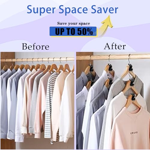 200 Plastic Clothes Hanger Connector Hooks - Space Saving Closet Organizer