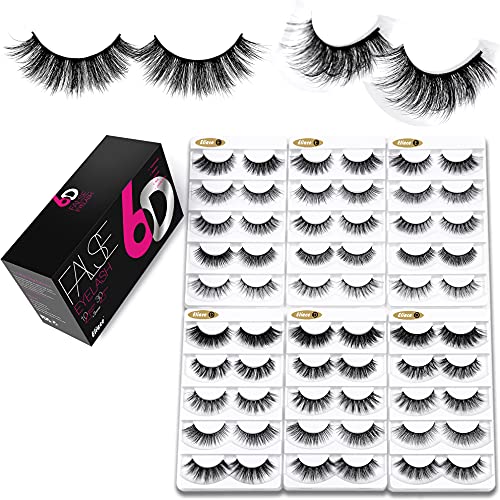 Eliace Cat Eye False Eyelashes - 30 Pairs Wispy 6D Mink Lashes