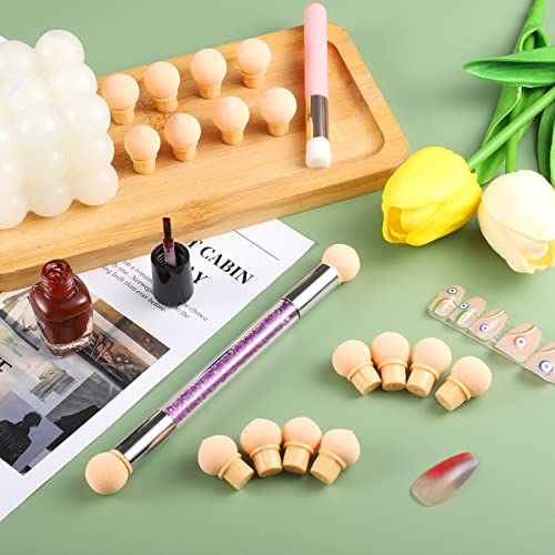 17-Piece Purple Nail Art Sponge Brush Set for Gradient & Ombre Manicures