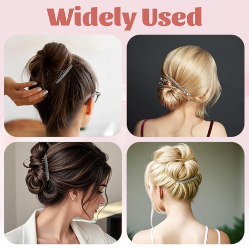 Bruislard 8 Pcs 14 Teeth Vintage Hair Comb Clips - Transparent