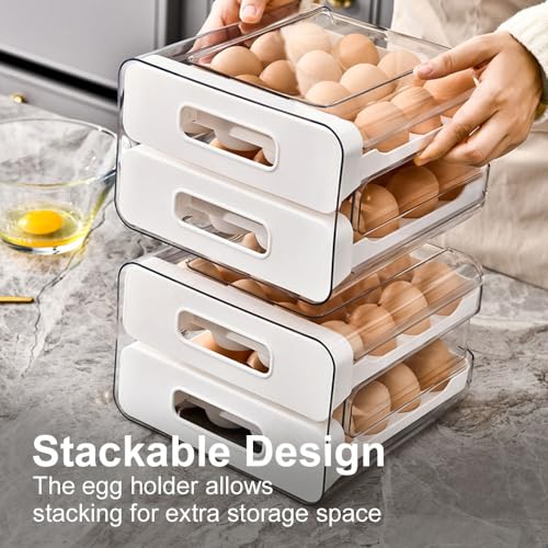 Koja 32-Egg Stackable Fridge Organizer with 2 Drawers - BPA-Free
