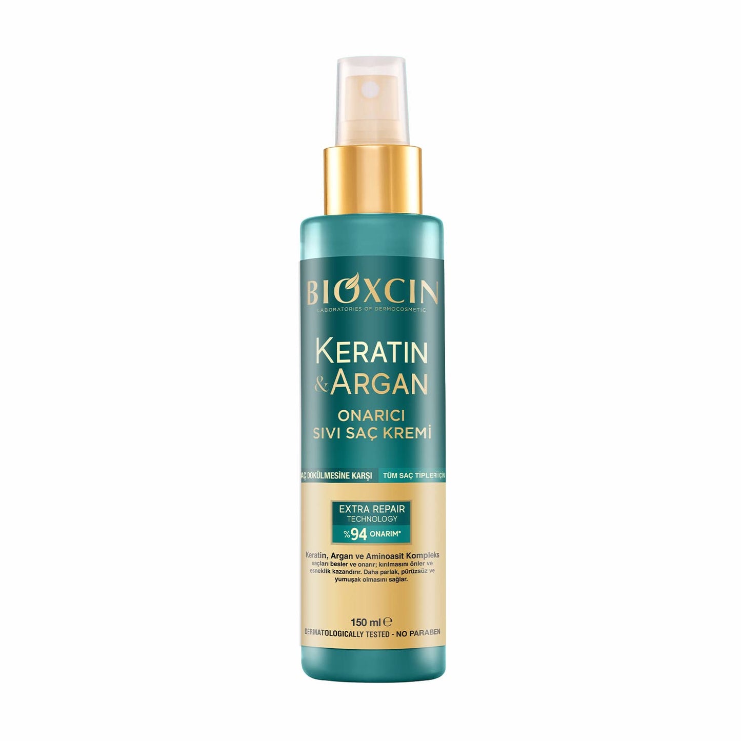 BIOXCIN Keratin & Argan Repair Liquid Hair Care Cream 150 ml for Worn and Damaged Hair