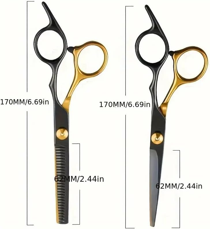 Professional 9-Piece Hairdressing Scissors Set - 6-Inch Barber Shears Kit with Thinning Scissors, Comb & Travel Case | Ideal for Adults, Salons & Pet Grooming