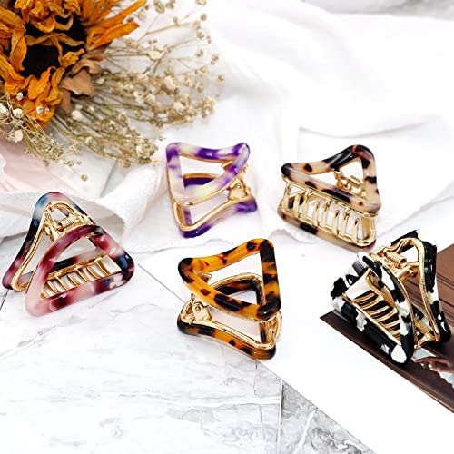 Cobahom 5-Pack Small Hollow Triangle Claw Clips - Non-Slip Hair Jaw Clips