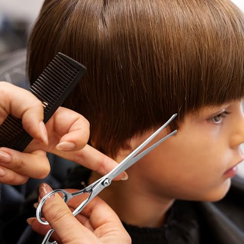 Fcysy 8pcs Kids Hair Cutting Scissors Thinning Shears Set with Safety Round Tips