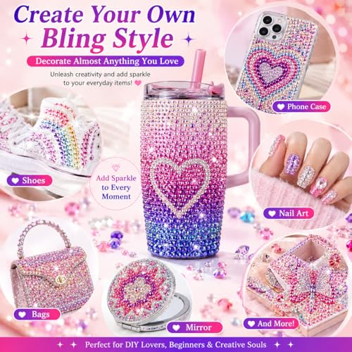Complete 40 Colors Bedazzling Kit with 40000 Rhinestones & Tools
