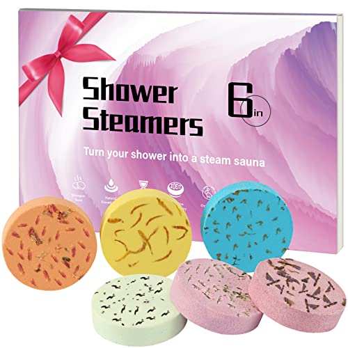 Aromatherapy Shower Steamers 6-Pack - Relaxing Self Care Gifts for Women & Men