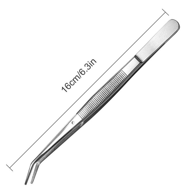 Stainless Steel Tweezers, with Curved Serrated Tip Multipurpose Sewing Machine Tweezers Forceps for Craft Repairing