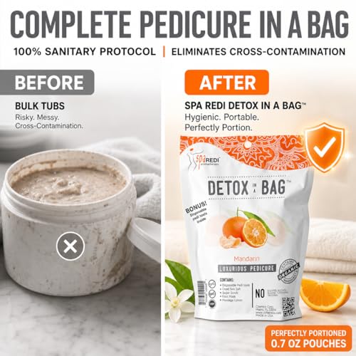 SPA REDI Detox In A Bag Pedicure Kit - Refreshing Foot Care