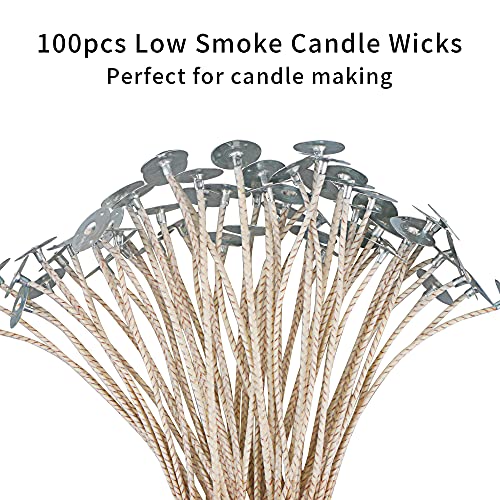 CD 14 Candle Wicks - 100pcs 6 Inch Pretabbed Cotton Wicks for Candle Making