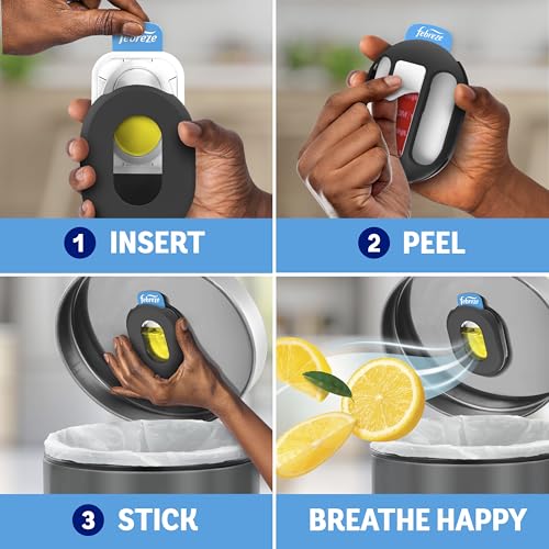 Febreze Trash Can Odor Fighter Air Freshener with 2 Refills - Fresh Lemon & Linen Scents